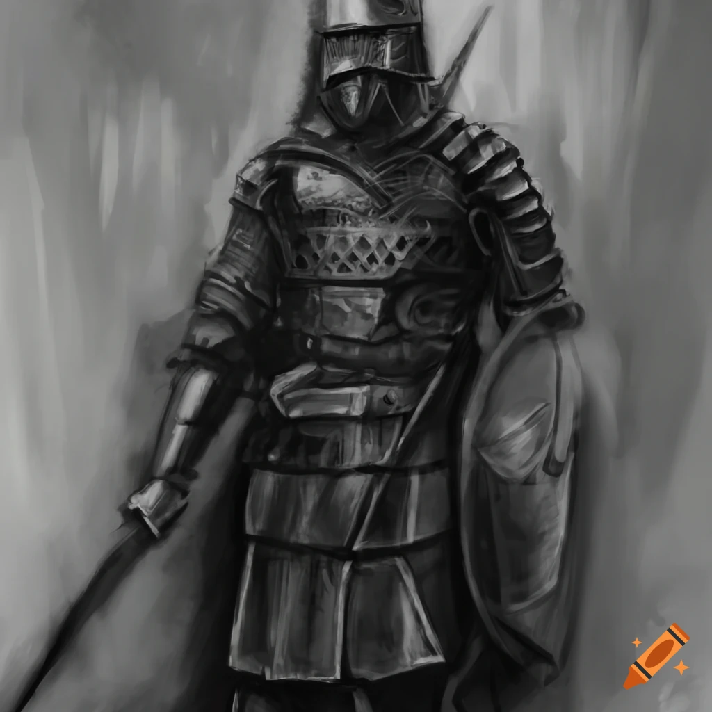 knight armor drawing
