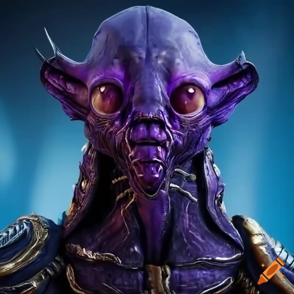 Unreal engine 5 purple-blue skinned and great purple-eyed alien ...