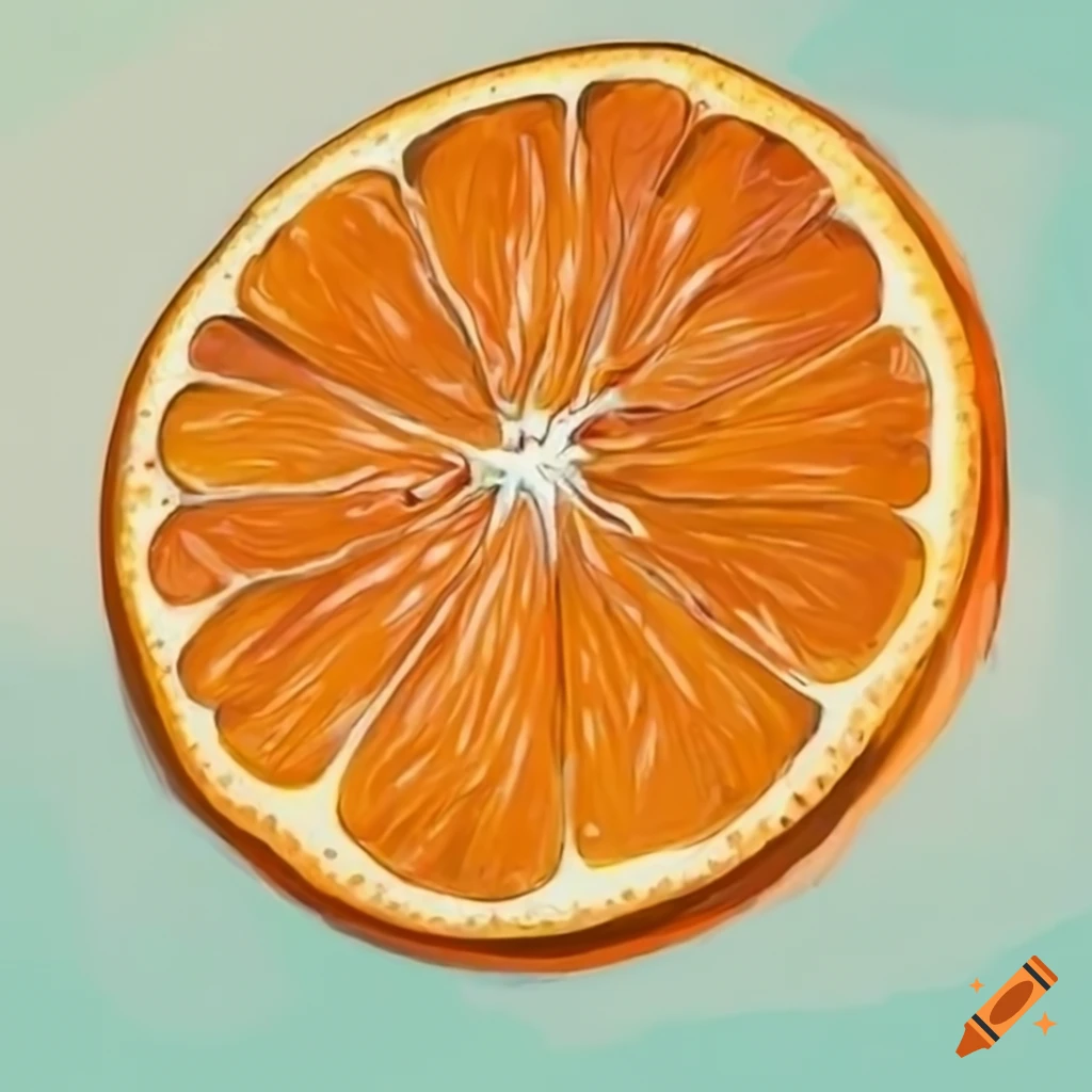 Ink sketch of orange Royalty Free Vector Image