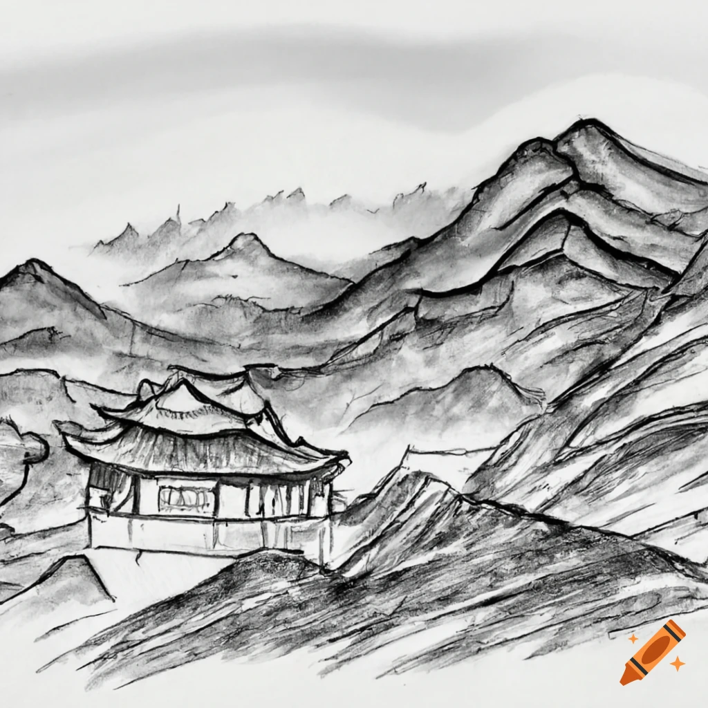 How to Draw Mountain Scenery (Mountains) Step by Step |  DrawingTutorials101.com