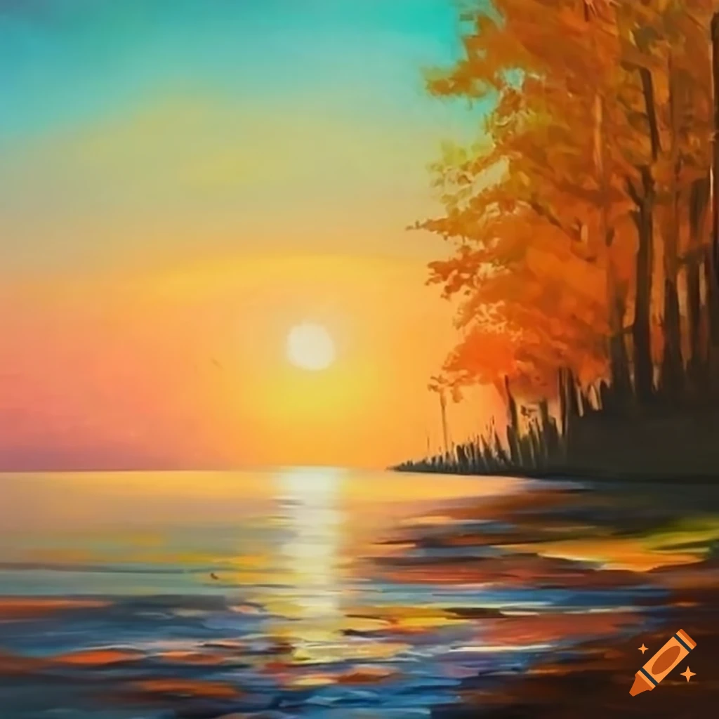 Generate an oil painting that portrays the beauty and serenity of a