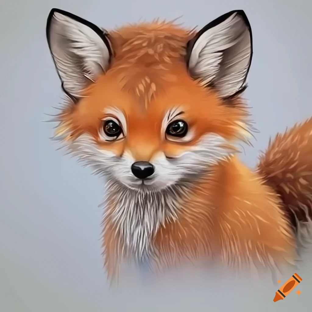how to draw a baby fox step by step
