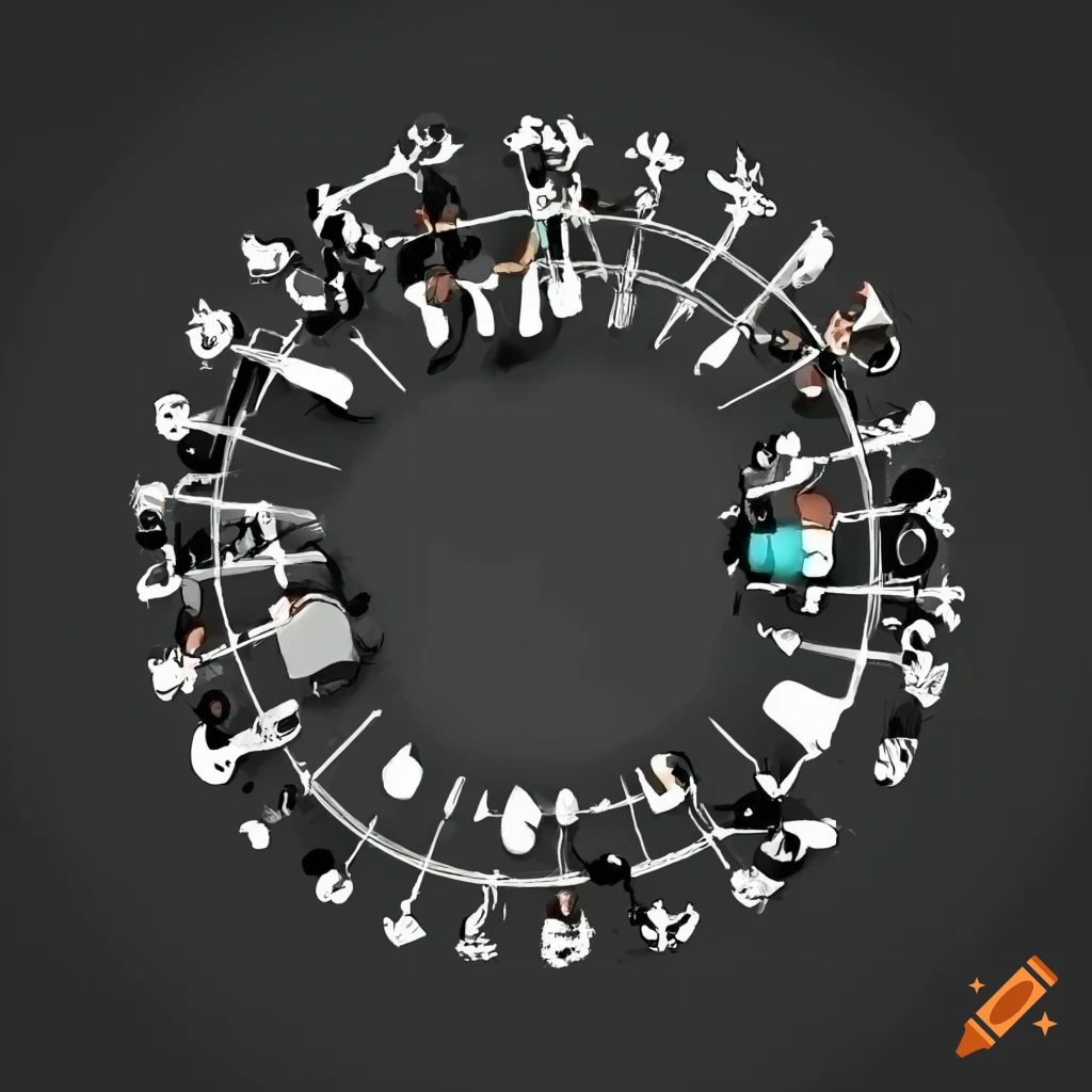 circle-organization-infographic-on-working-conditions-and-collaborations
