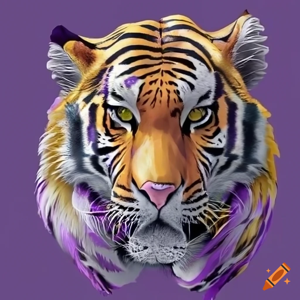 Purple and gold tiger