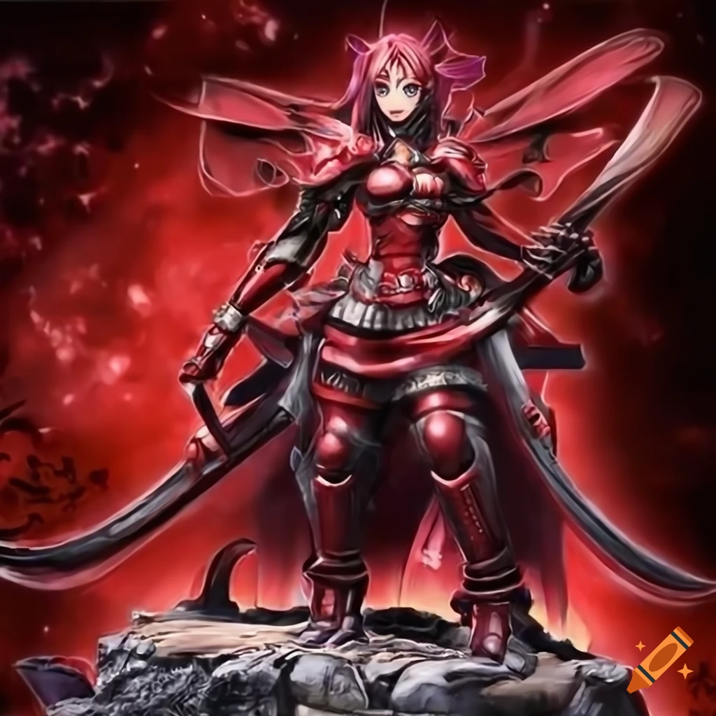 Yugioh card art, japanese red clay epic fantasy female samurai statue , dynamic yugioh art style on Craiyon Yugioh card art, japanese red clay epic fantasy female samurai statue , dynamic yugioh art style on Craiyon