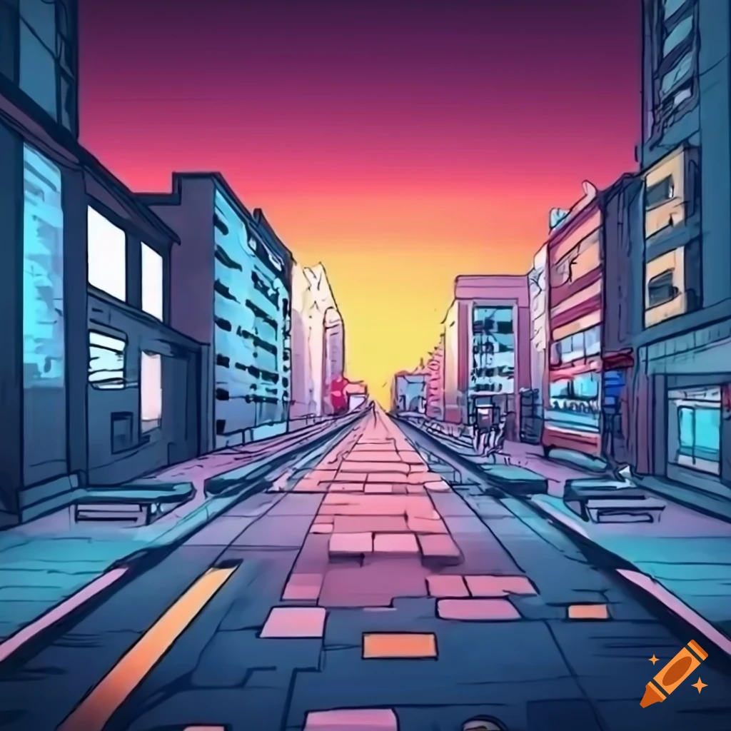 How to create a 1 point perspective 1980's inspired landscape