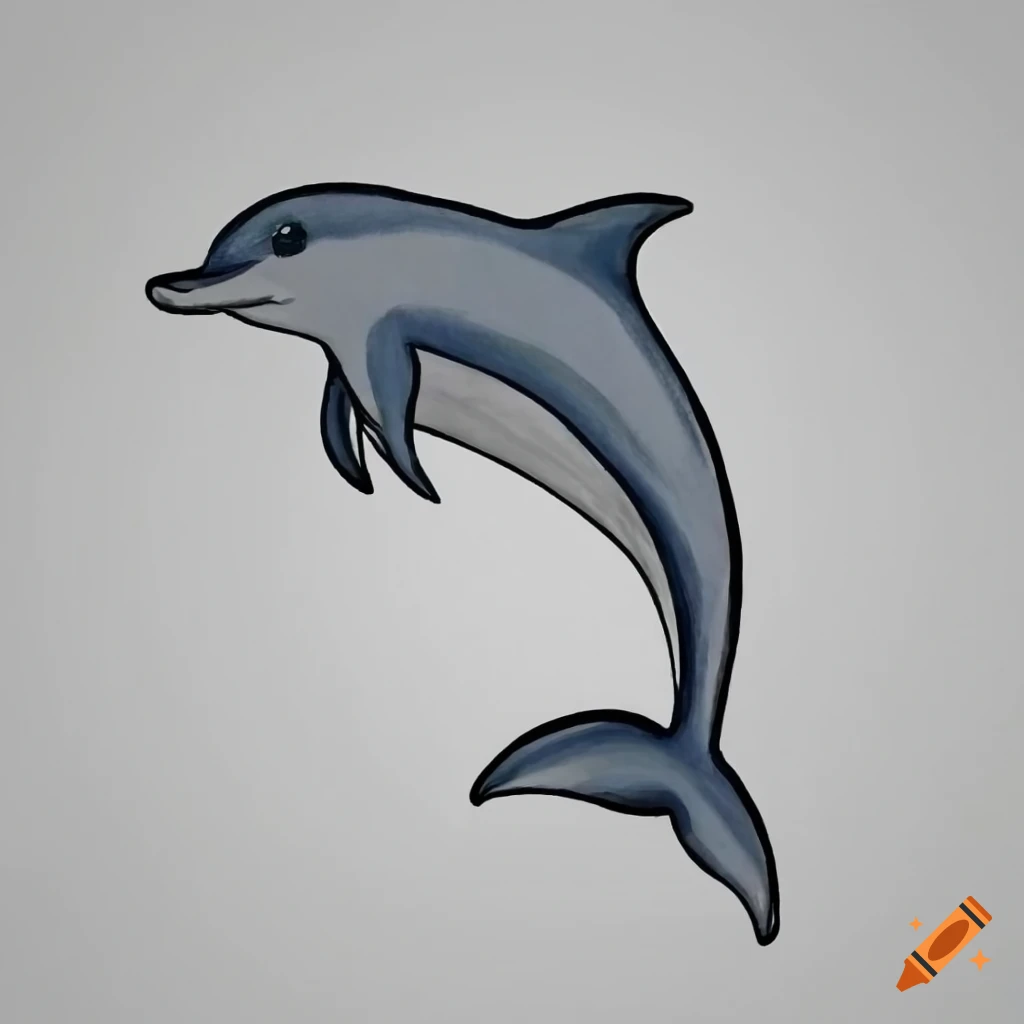 Simple drawing of dolphin on Craiyon