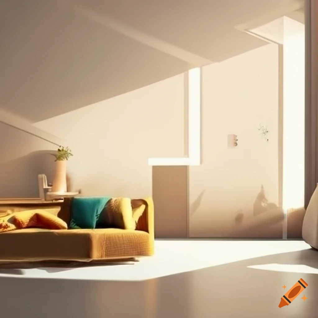 Living room with afternoon ambiance light