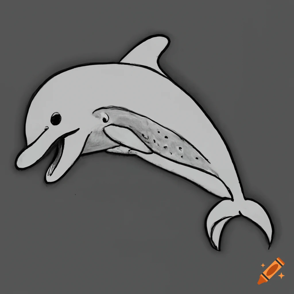 dolphin jumping drawing