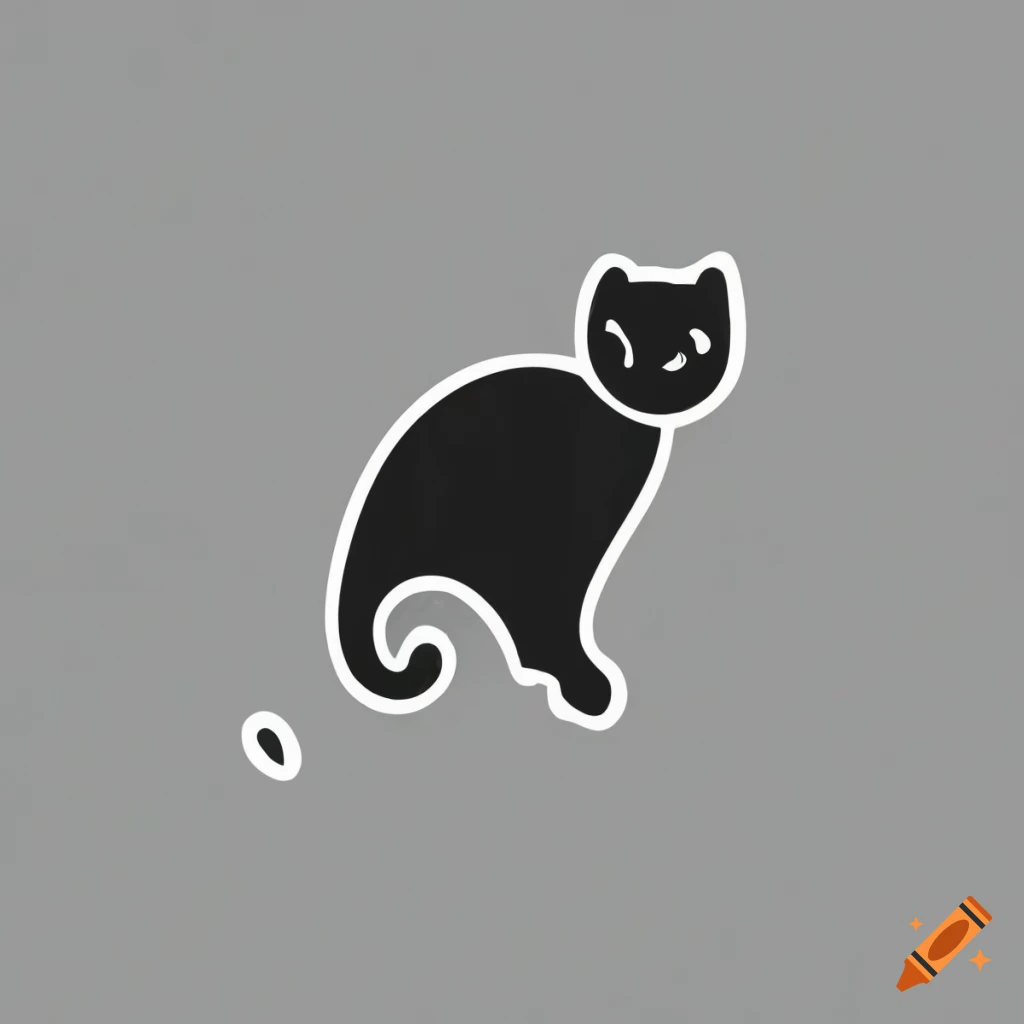 White on black cat logo
