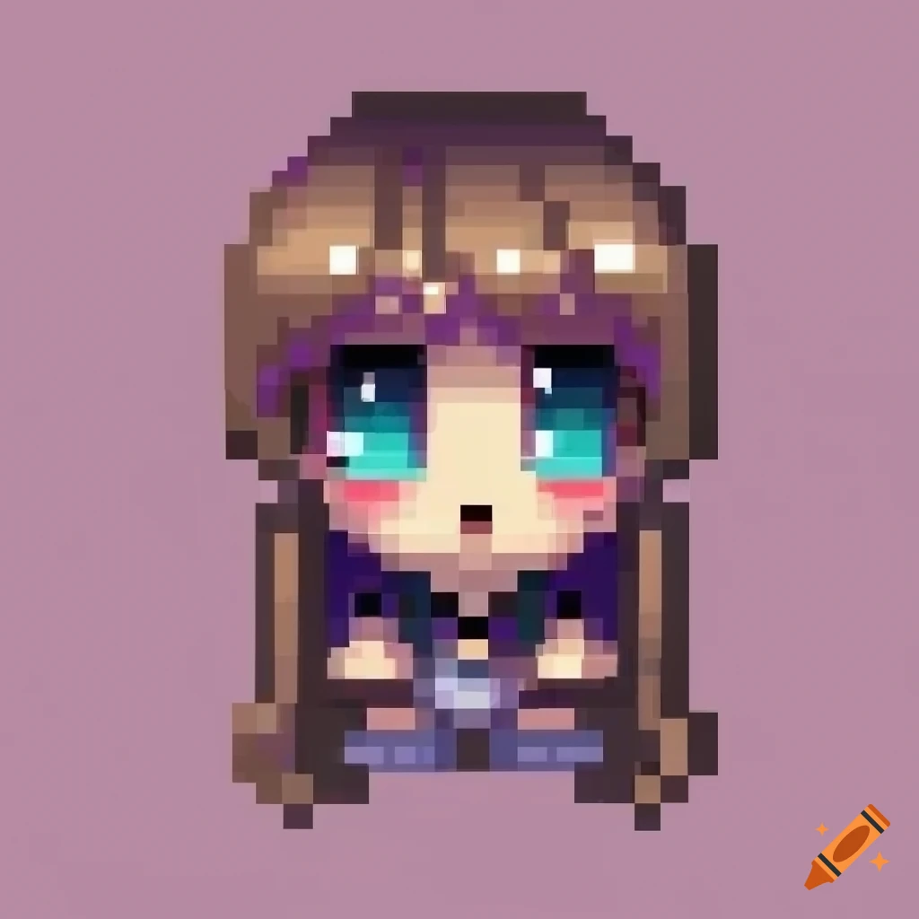 32x32 highly detailed eyes and face chibi closeup pixel art