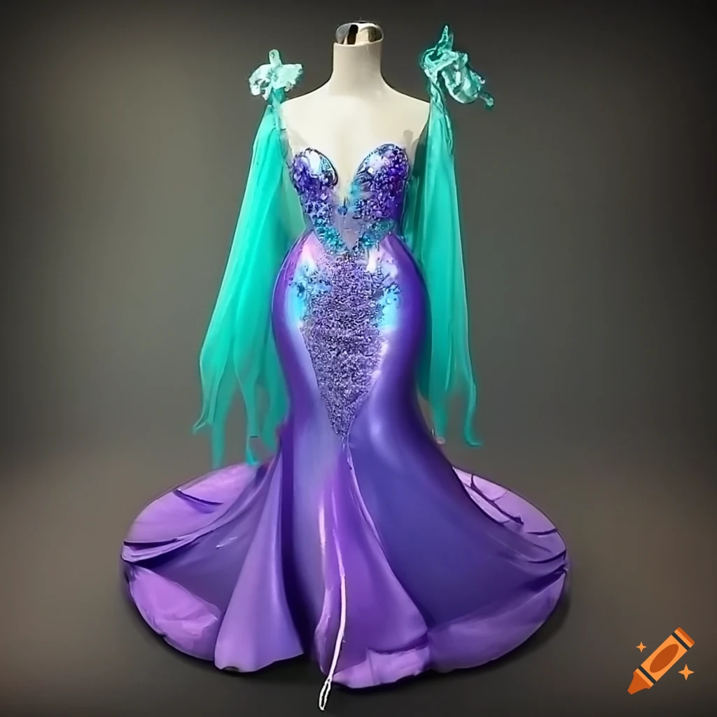 Dreamy collection Ariel ball gown costume cosplay green dress | Hana Castle  store