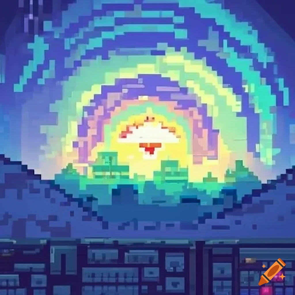 Design your own retro video game cover. fun pixelated landscapes