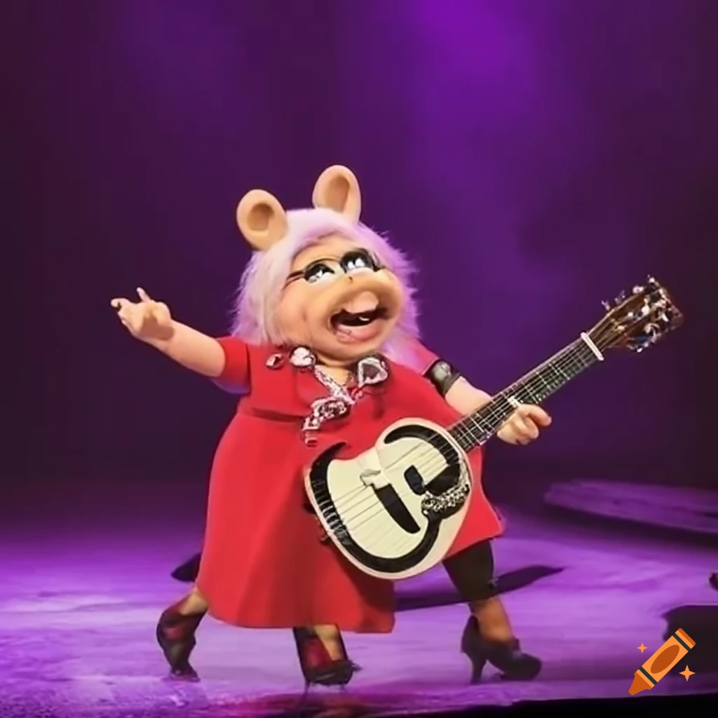Miss piggy at guitar center on Craiyon