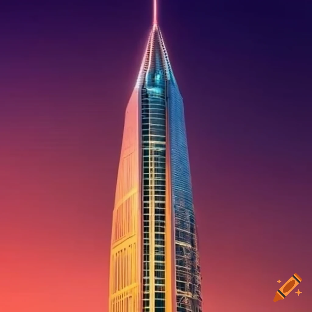 Bitcoin Tower skyscraper in Dubai on Craiyon