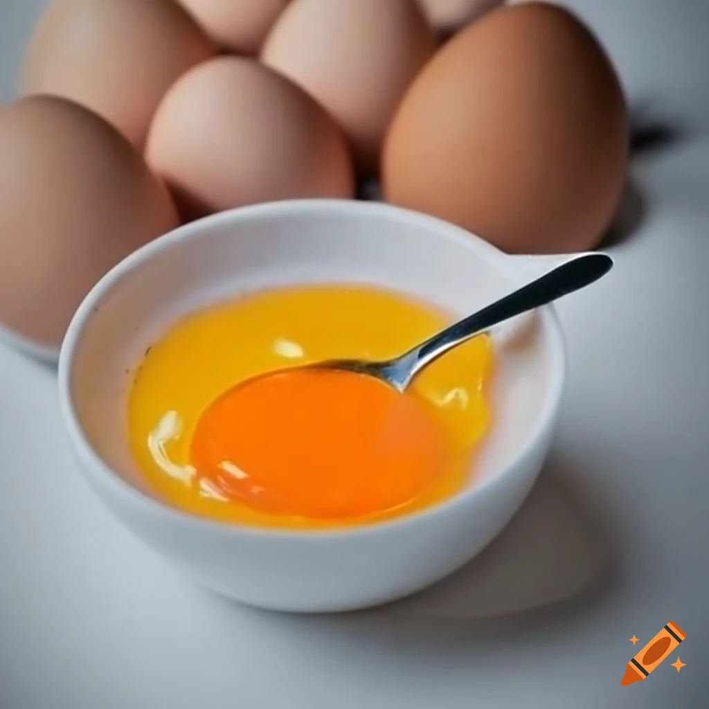 Protein egg and yolk in a bowl