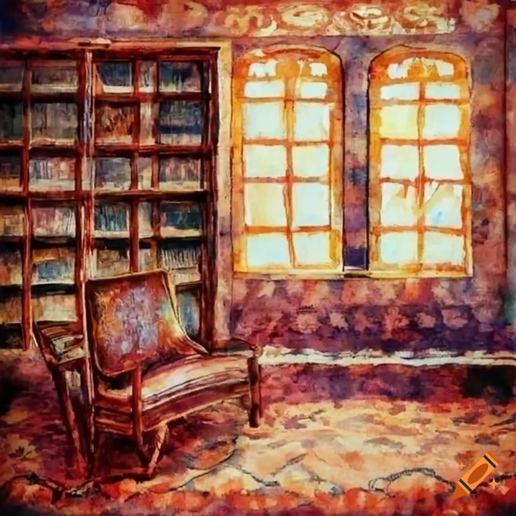 Oil painting of vintage books on Craiyon