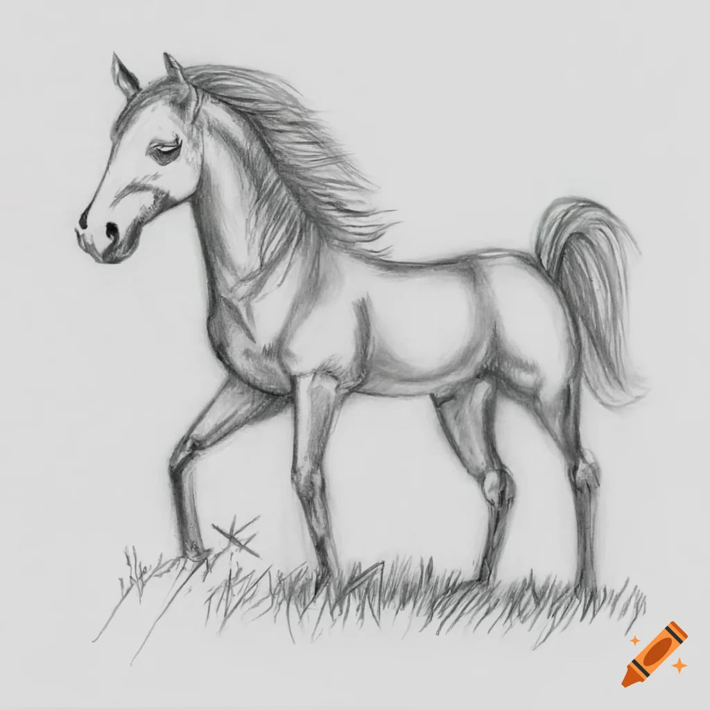 Draw Horse In Pencil Drawing by Khudair Alshehi - Fine Art America