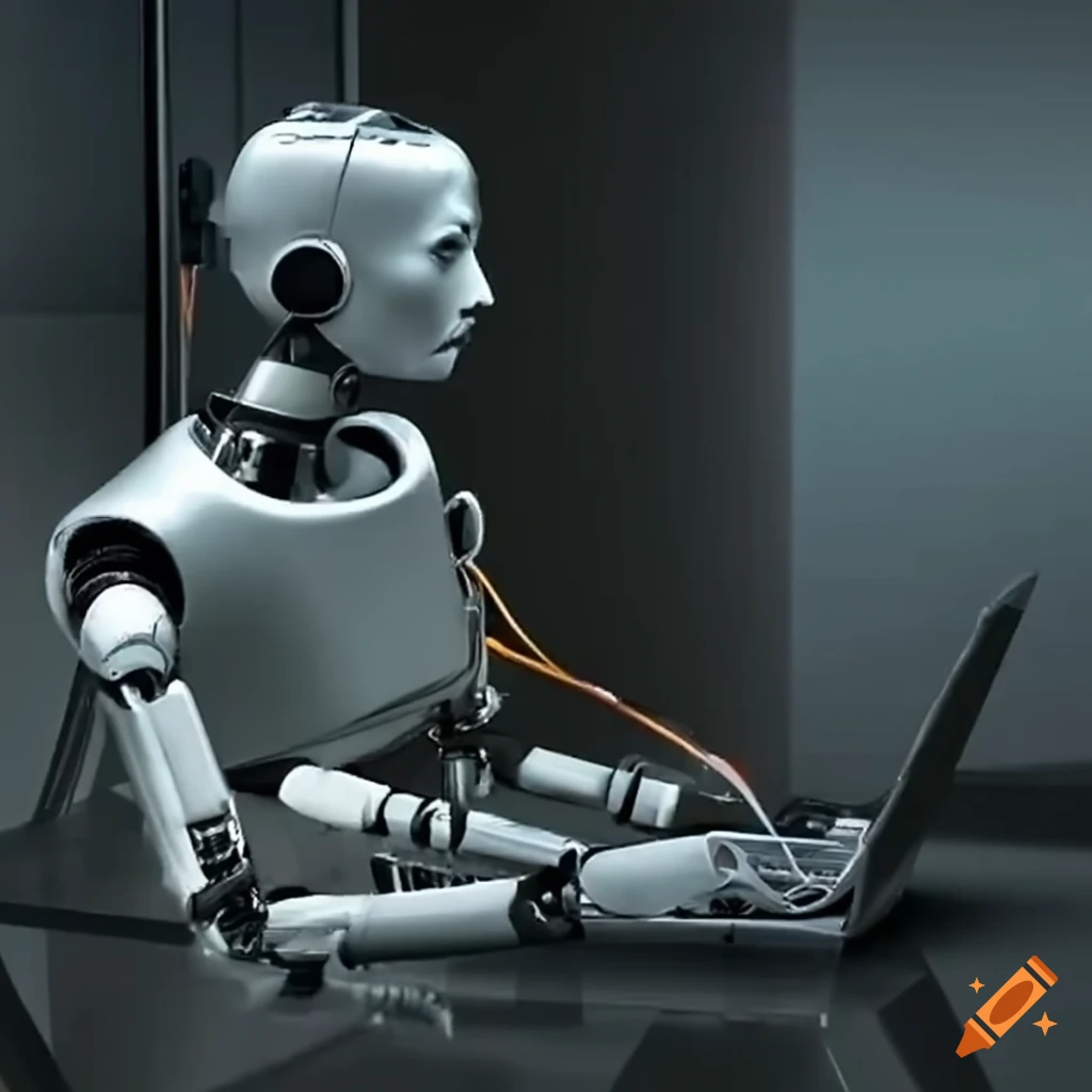 Robot passing turing's test on Craiyon