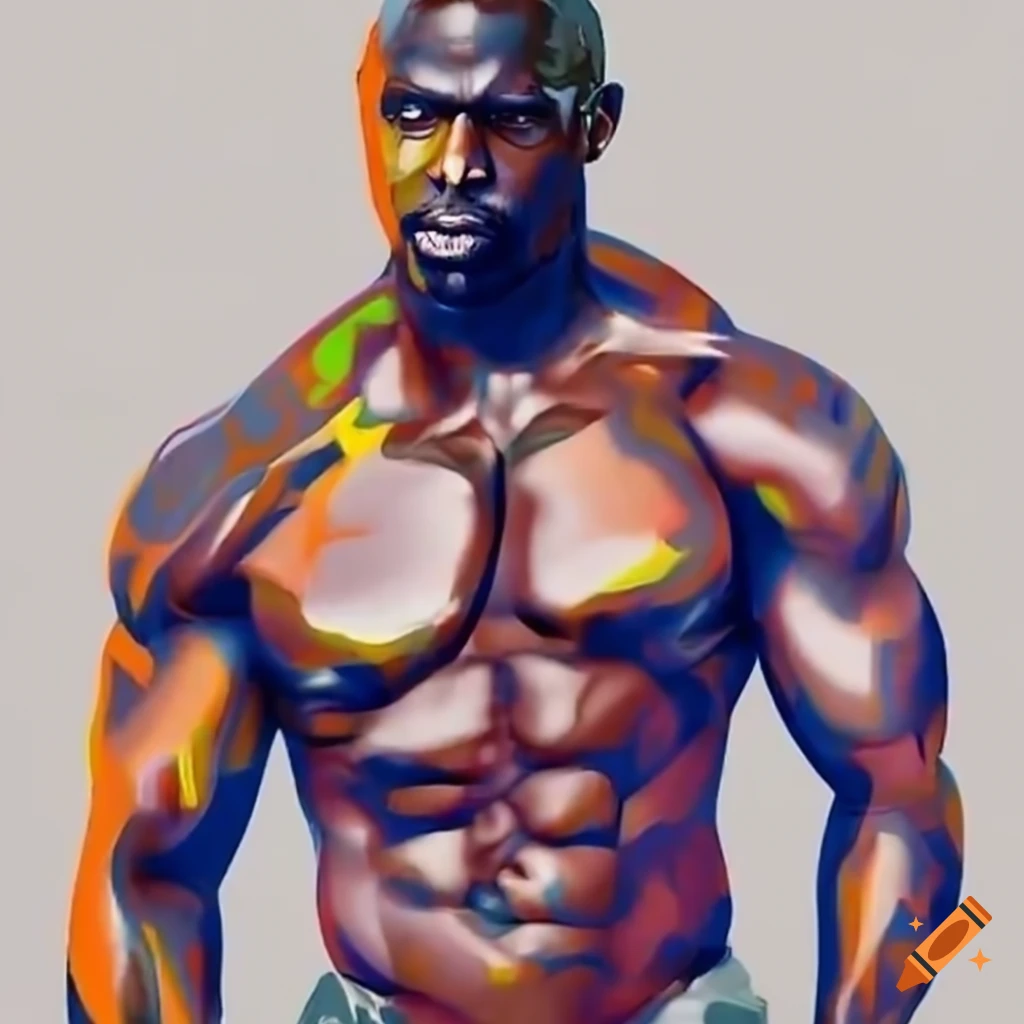 A statuesque very muscular black man with features similar to terry