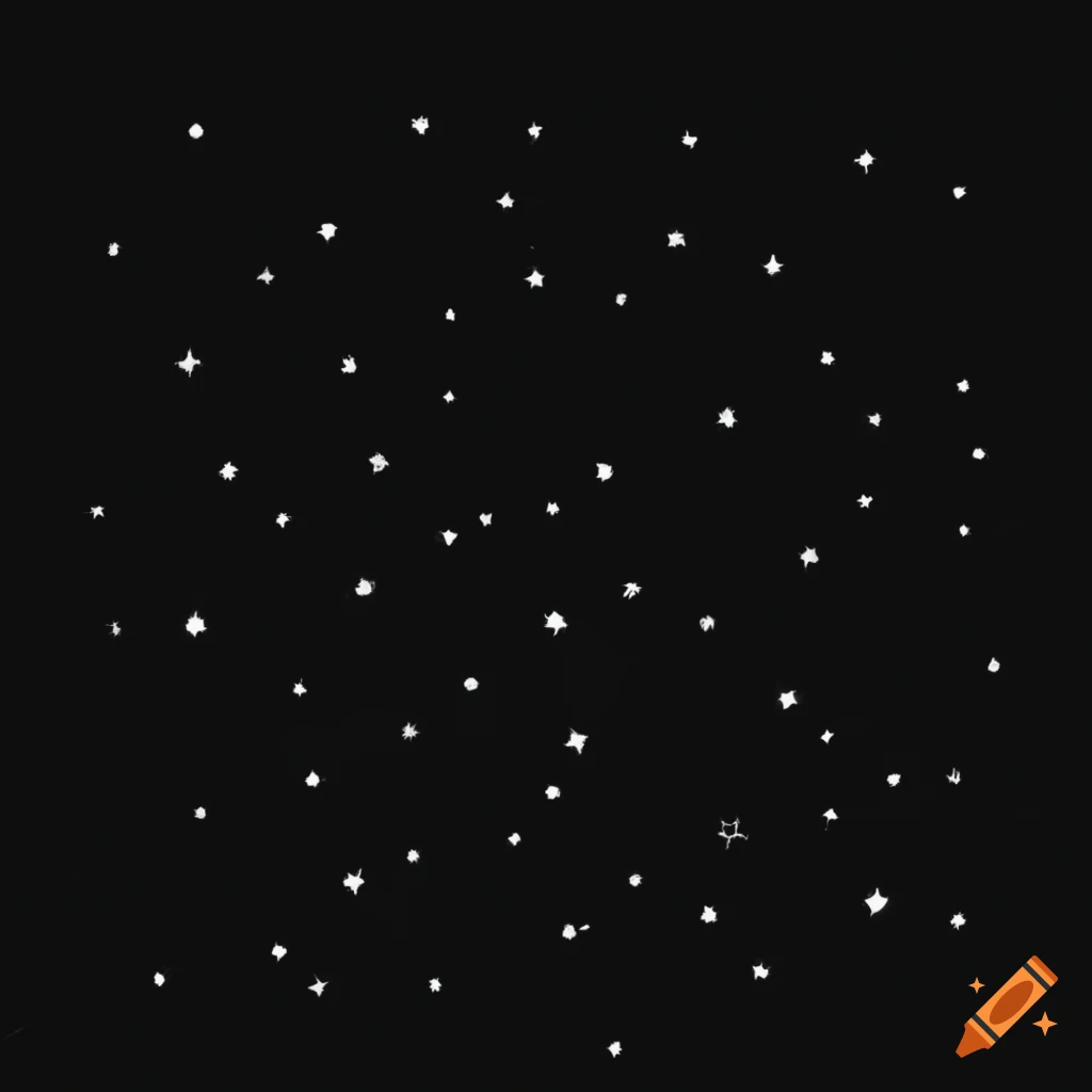 99 black. simple tiny stars. just black and white, no colors. no