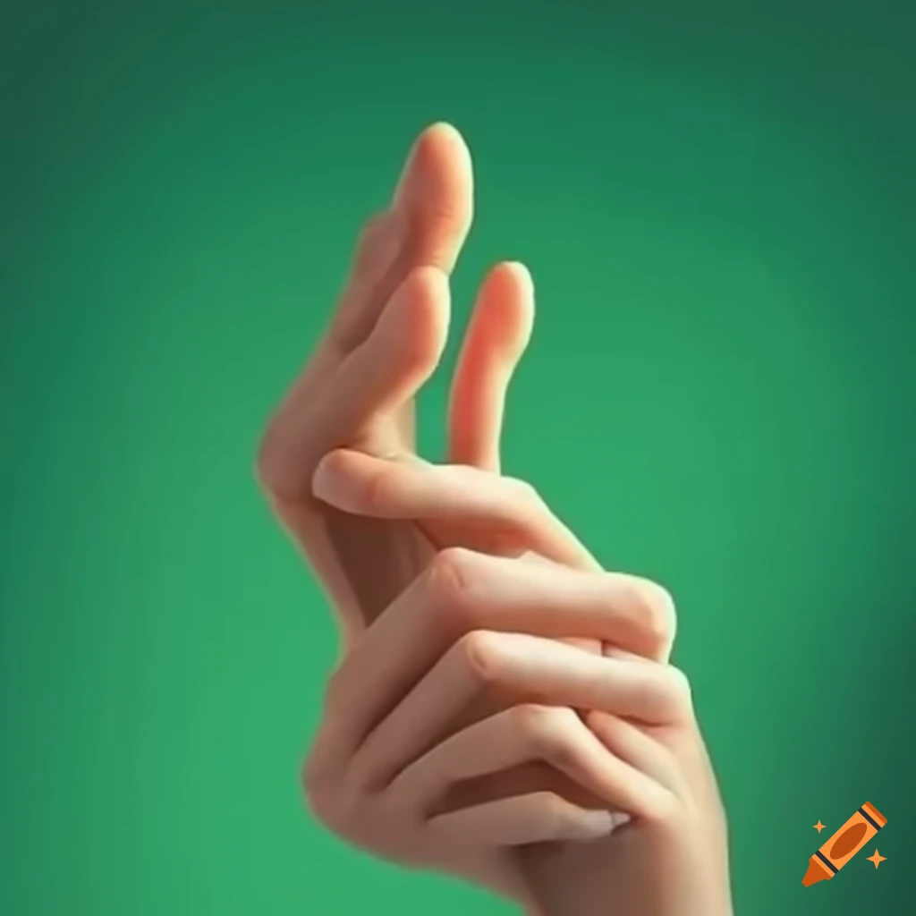 une main tendu vers la gauche qui veut venir en aide avec un fond vert