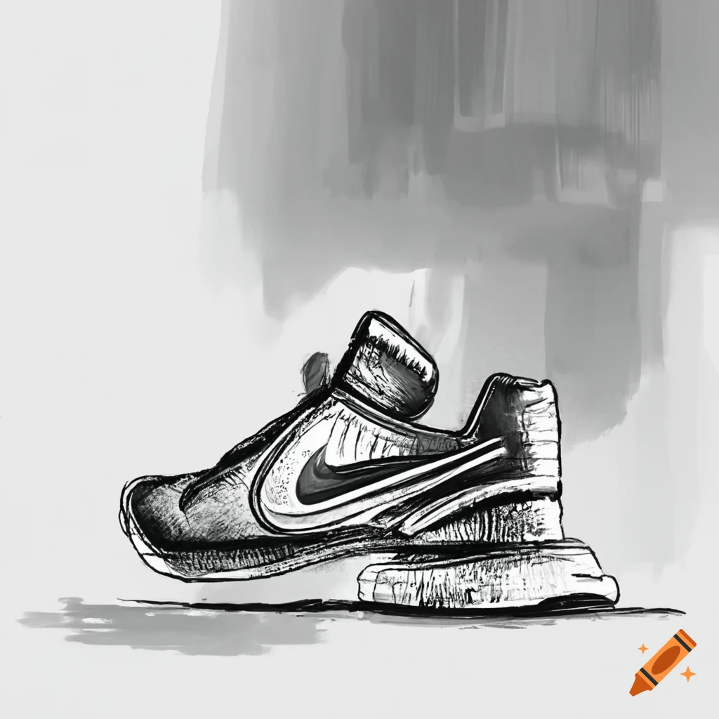 Nike Air Force Shoe Coloring Page for Adults · Creative Fabrica