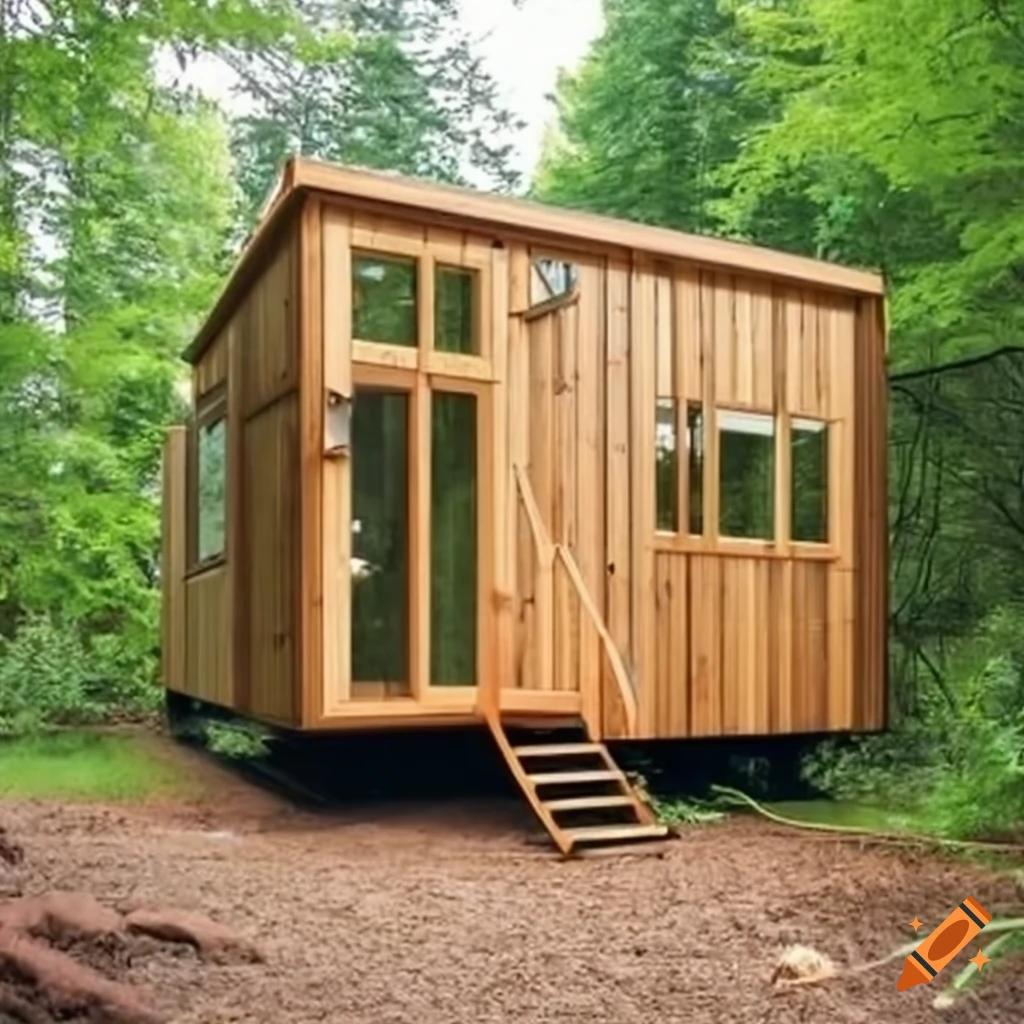 Modern timber tiny homes in woodland