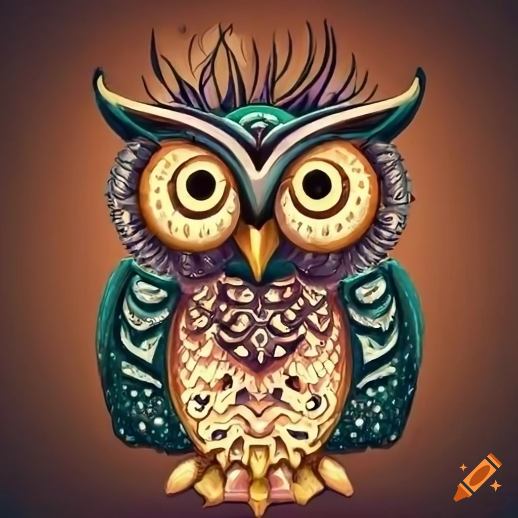 A Stylized Owl Inspired By The Mayan Zodiac Signs On Craiyon a-stylized-owl-inspired-by-the-mayan-zodiac-signs-on-craiyon