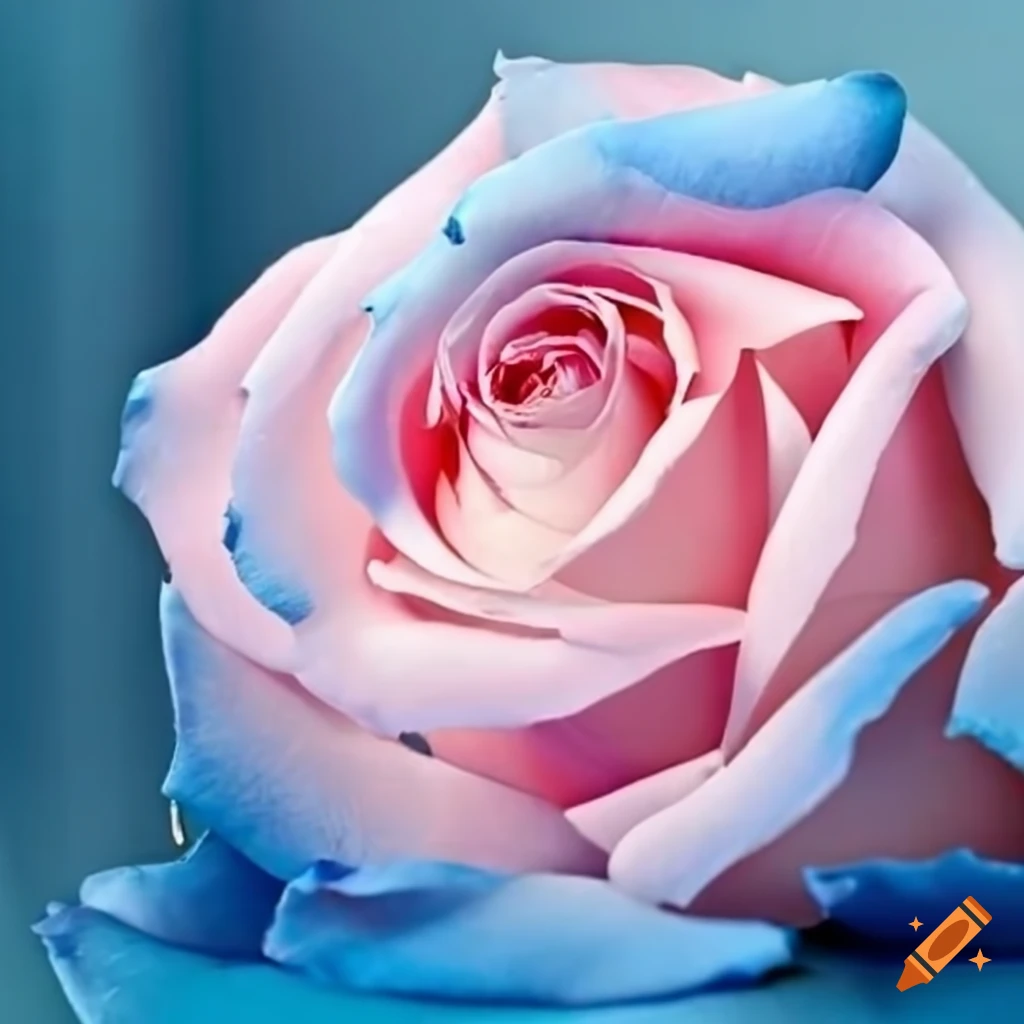 Pale pink and blue roses