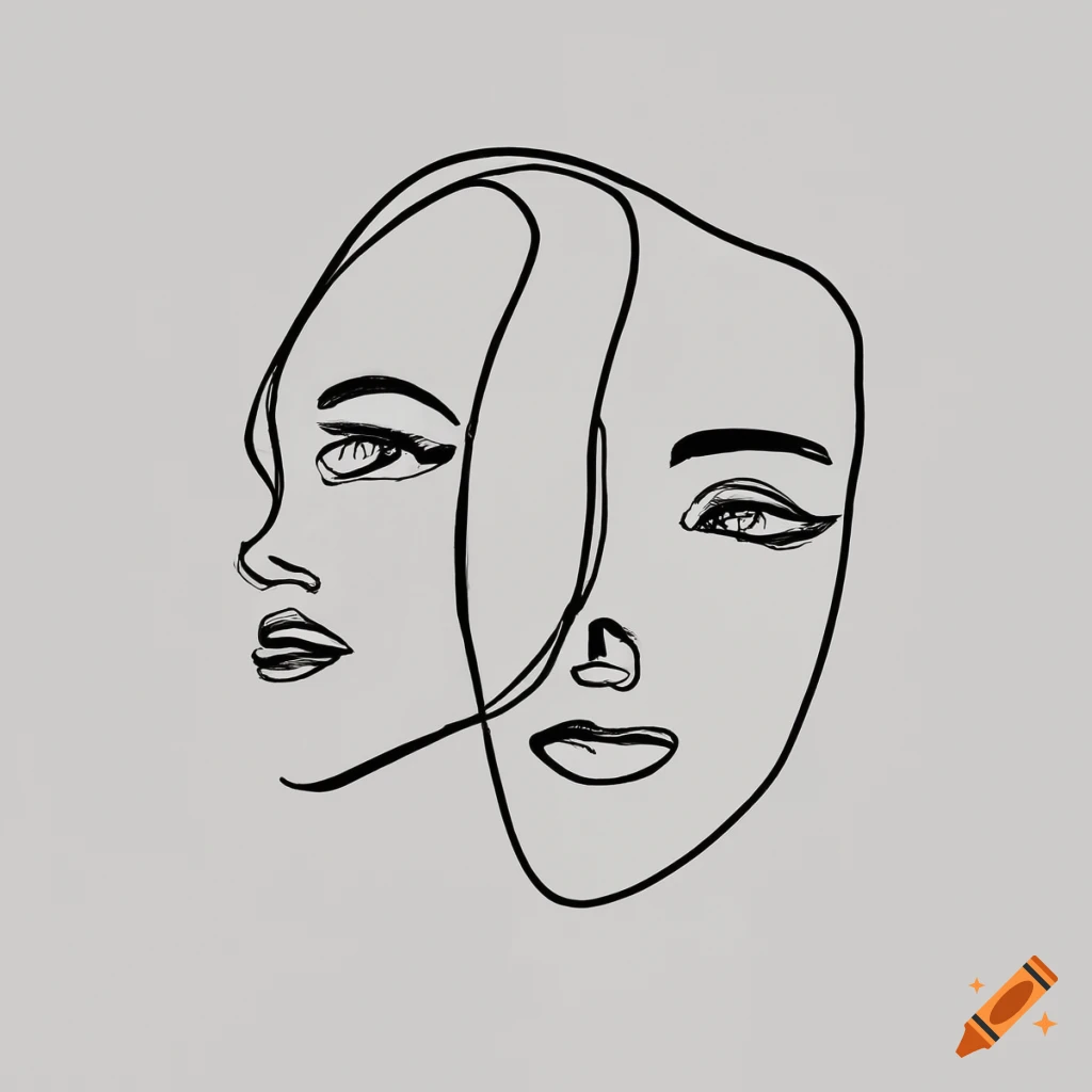 One single line drawing abstract face with natural flowers vector  illustration. Beauty woman portrait minimalistic style concept for wall  decor art Stock Vector Image & Art - Alamy
