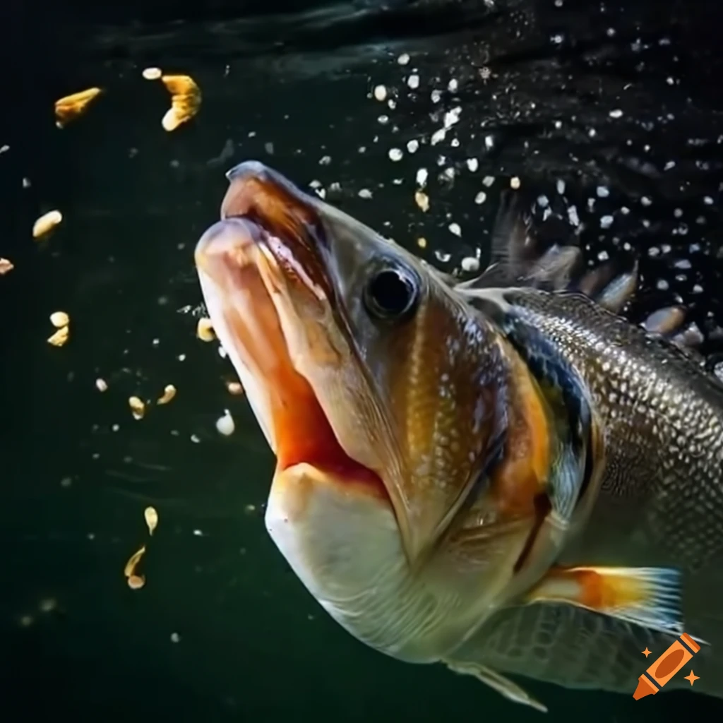 beutiful fish jumping eating an insect