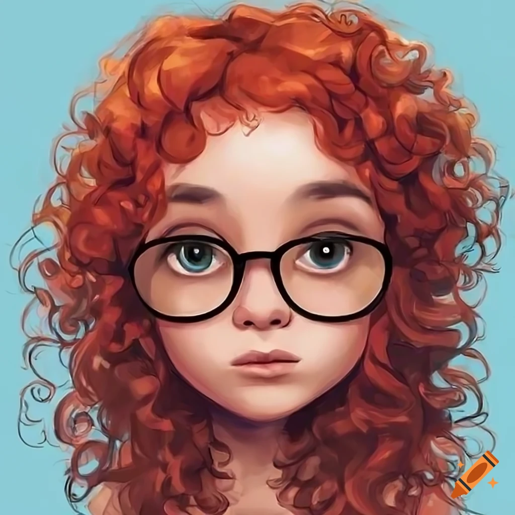Red curly hair cartoon