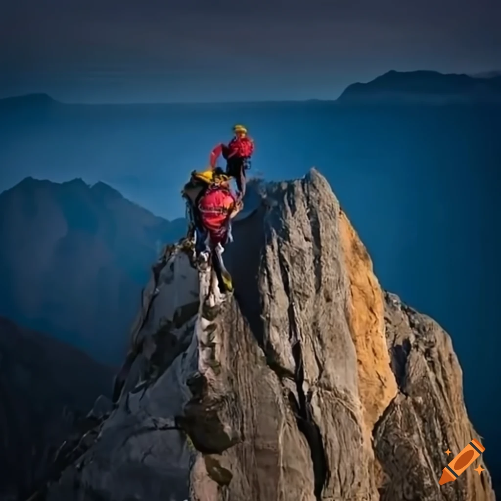 People climbing mountain