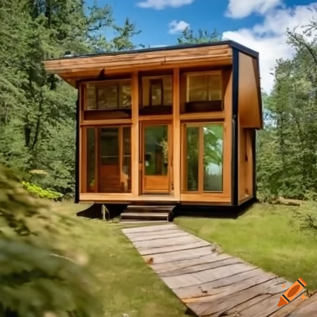 Modern timber tiny homes in woodland