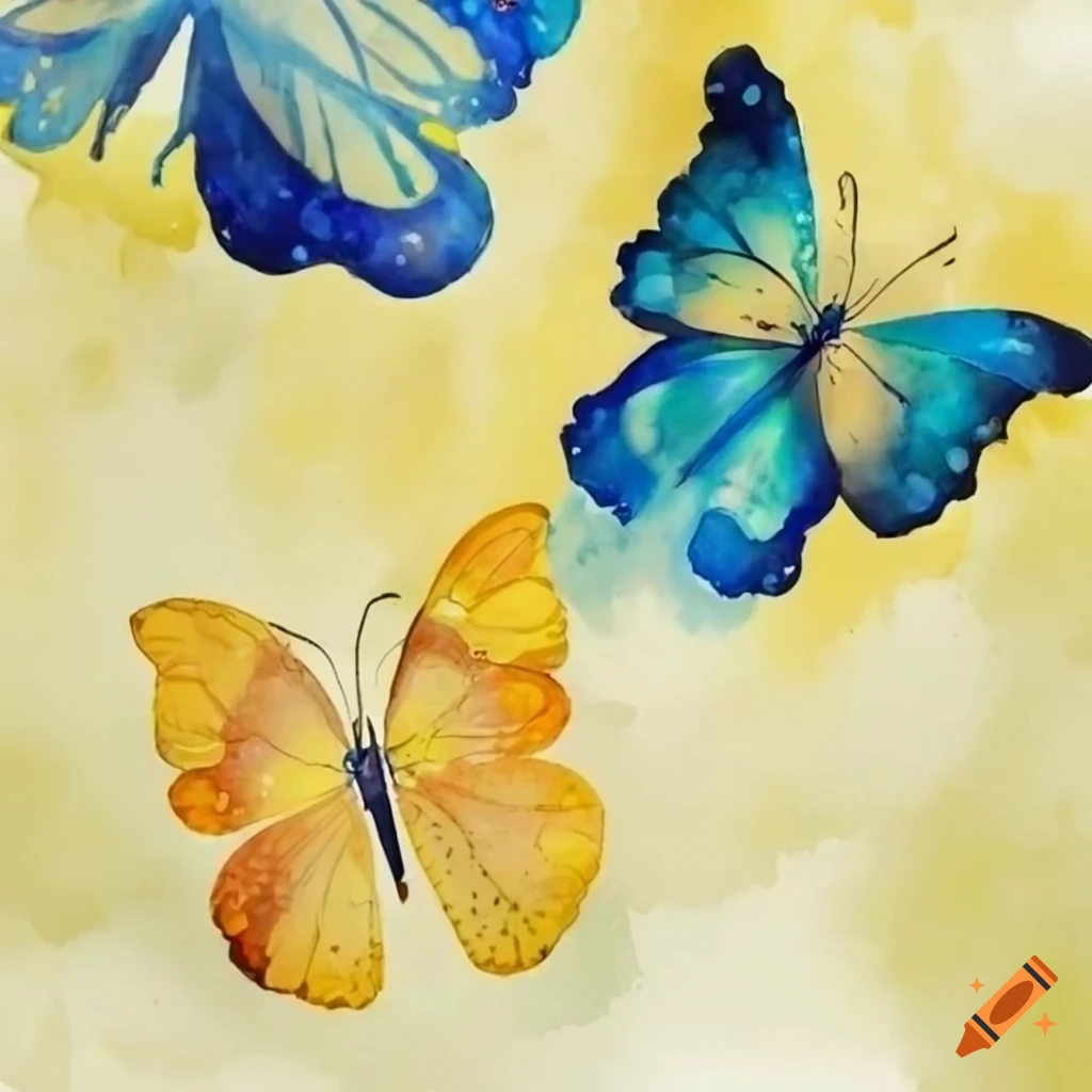 Blue and yellow butterfly
