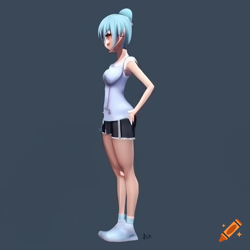 Anime Girl Body Outline - Anime Body 3d Model, HD Png Download ,  Transparent Png Image - PNGitem