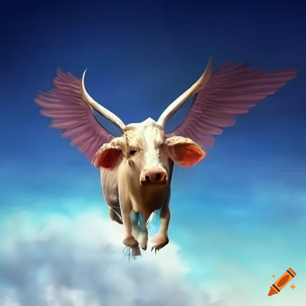 animated bull with wings