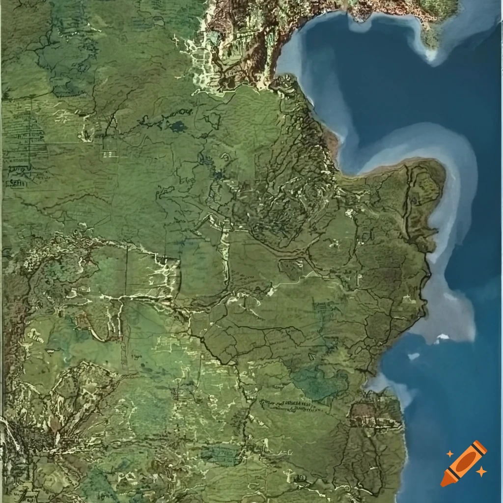 A map of landscape on Craiyon