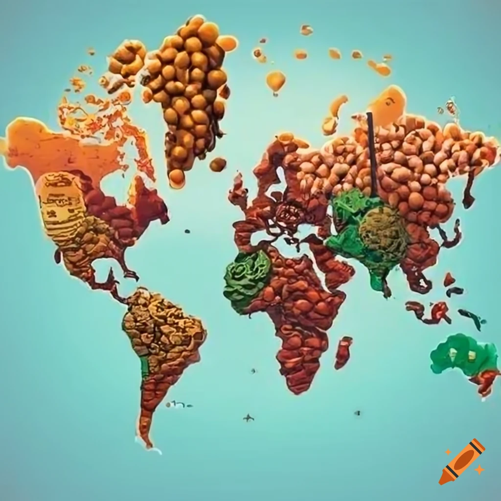 World map illustrated with pulses, highlights africa on Craiyon