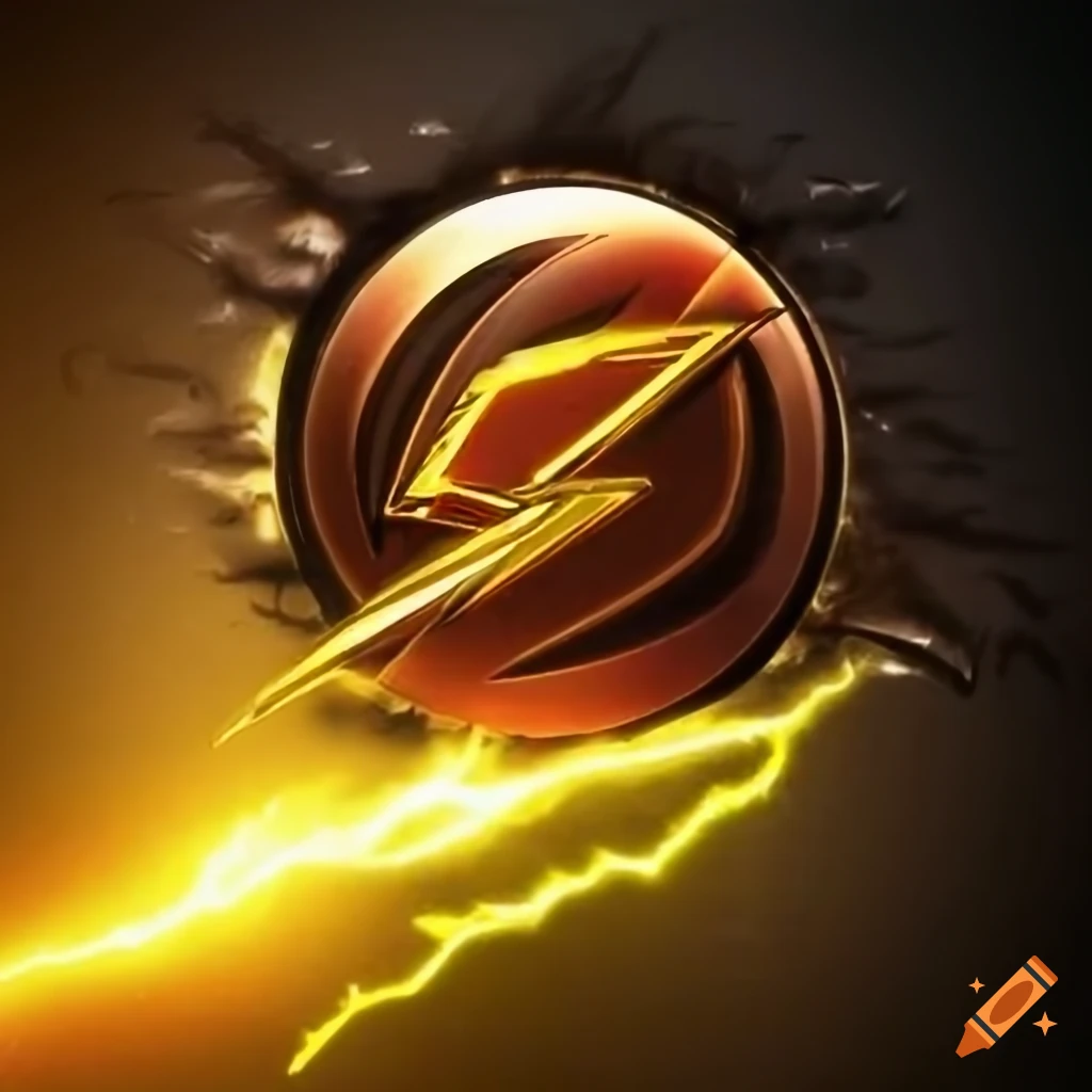 Premium Photo | The flash logo on a black background