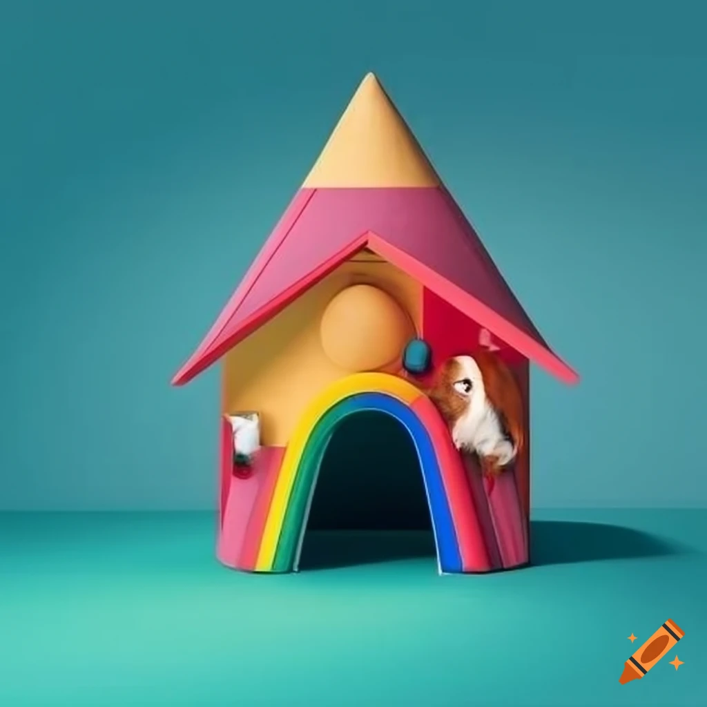 a-vibrant-dog-house-with-a-rainbow-roof-and-playful-design