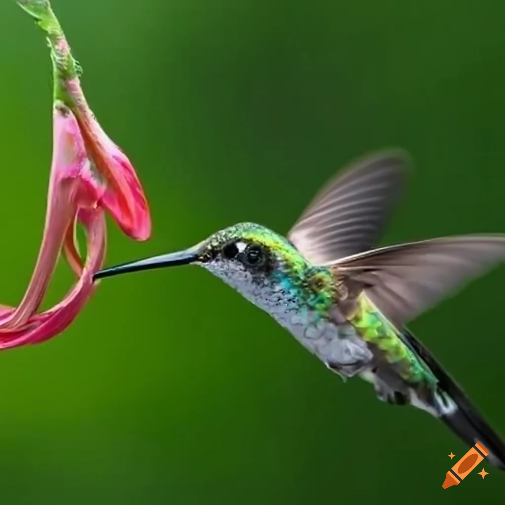 A hummingbird feeding from a flower Biology Diagrams