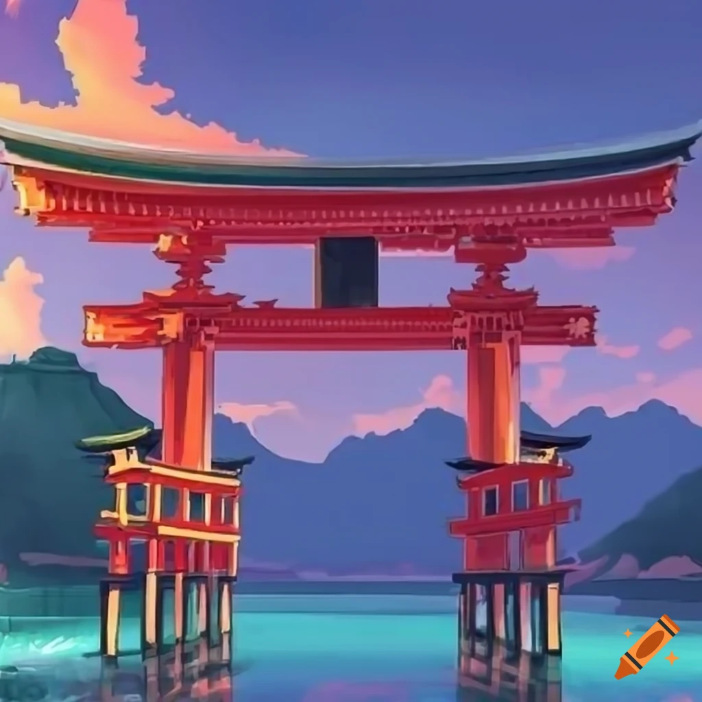 Japanese Shrine Illustration | Japanese anime Shrine