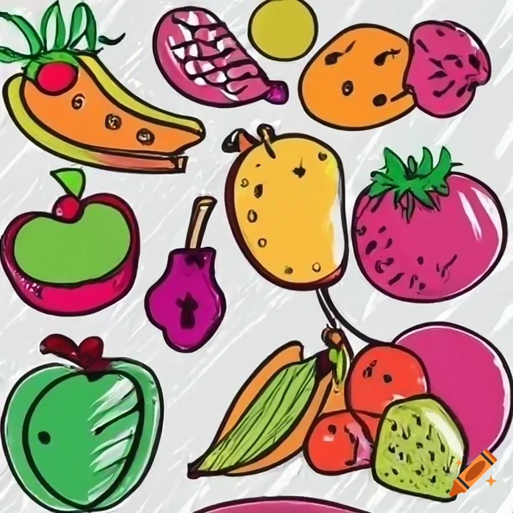 Easy Fruit Drawing for kids | How to Draw 5 fruits for kids easy way |  Drawing for kids, Easy drawings for kids, Easy fruit drawing