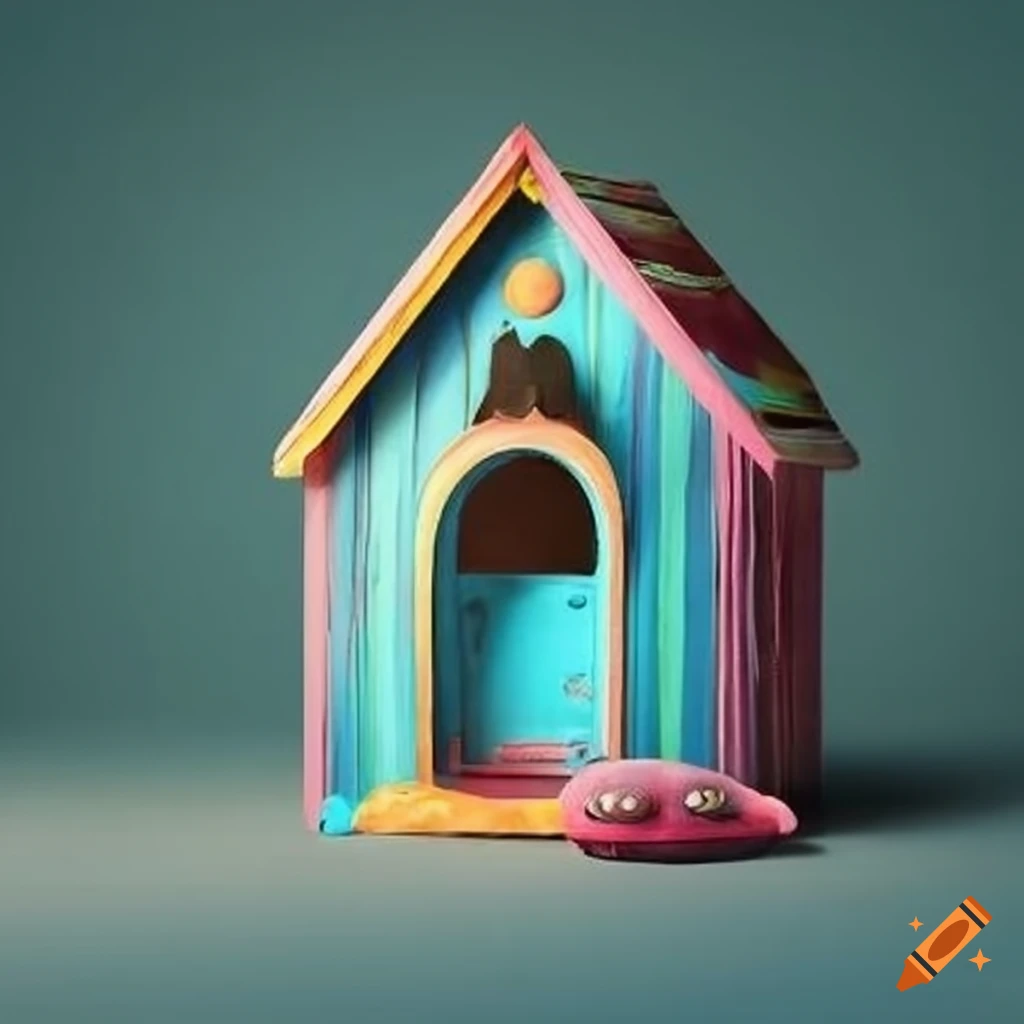A whimsical doghouse on Craiyon
