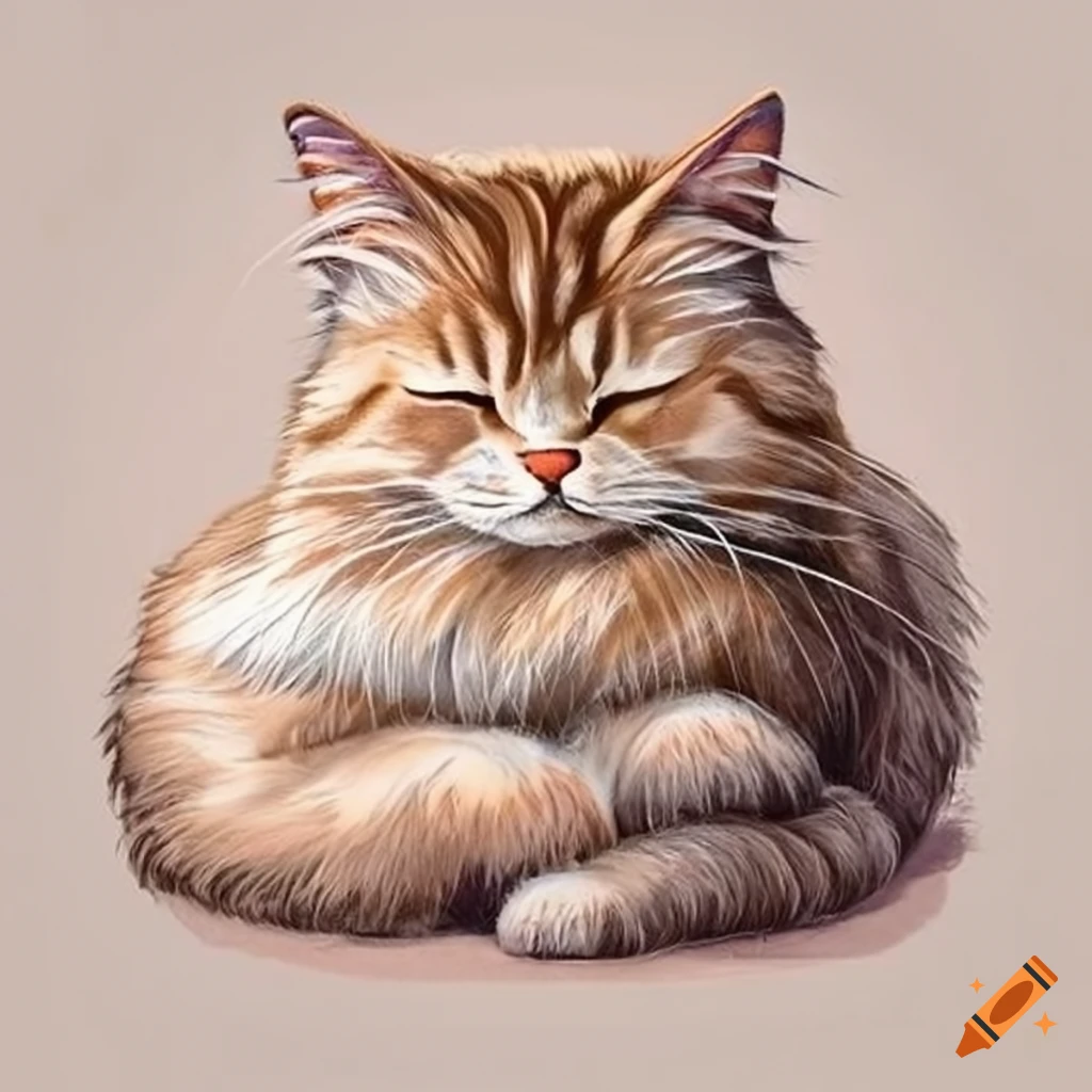 ArtStation - Sleeping cat sketch