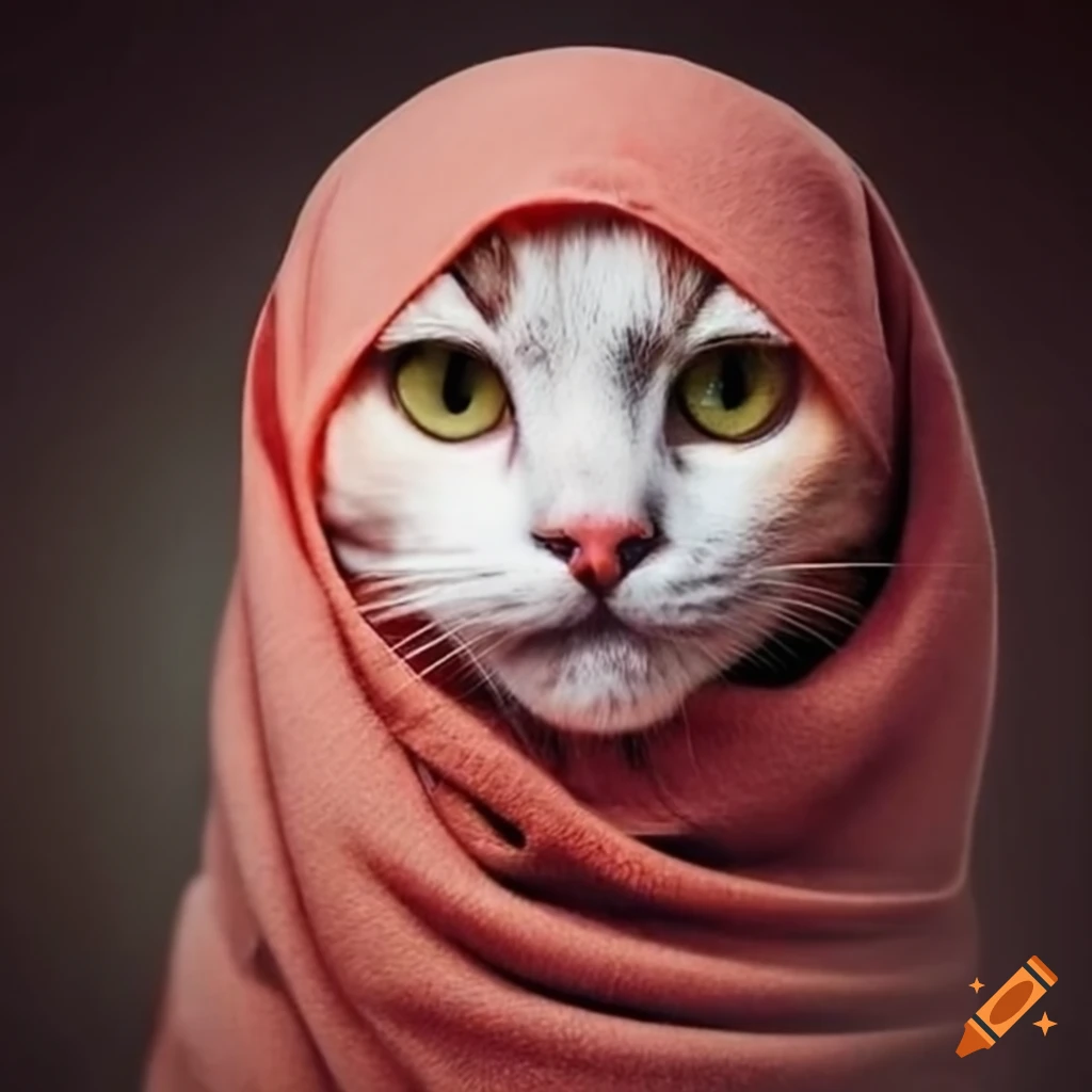 Cat with hijab close on Craiyon