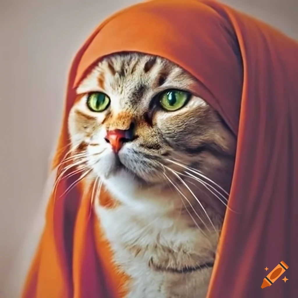 Cat with hijab close on Craiyon
