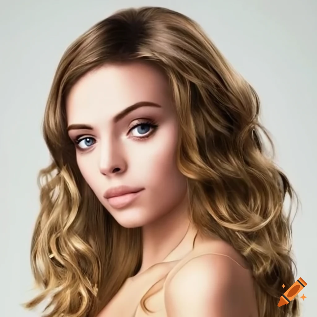 Beautiful young woman shoulder-length blonde hair